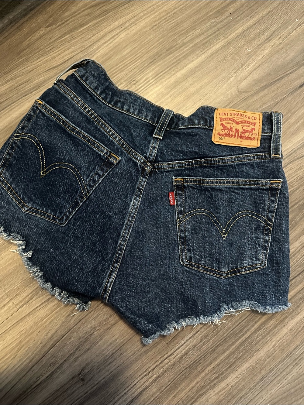 Levi's Women's Dark Indigo Denim Cutoff Shorts